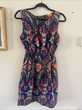 Sleeveless Navy Geometric Mini Dress by Xhilaration